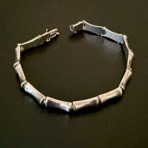 Vintage .925 Sterling silver bamboo design bracelet made in Italy.